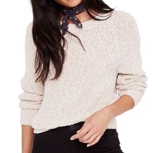Free People Electric City Linen Knit Sweater Rose